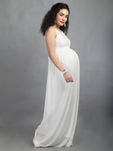 Load image into Gallery viewer, Elegant Ivory Maternity Dress