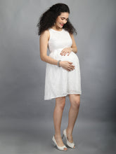 Load image into Gallery viewer, Crystal White Maternity Dress