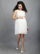 Load image into Gallery viewer, Crystal White Maternity Dress