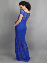 Load image into Gallery viewer, Lake Blue Maternity Dress - Back View