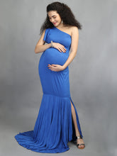 Load image into Gallery viewer, Elegant Blue Maternity Dress