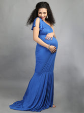 Load image into Gallery viewer, Elegant Blue Maternity Dress