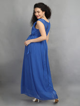 Load image into Gallery viewer, Royal Blue Maternity Dress - Back View