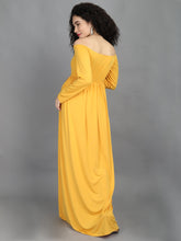 Load image into Gallery viewer, Daisy Yellow Maternity Dress - Back View