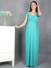 Load image into Gallery viewer, Teal Blue Maternity Dress