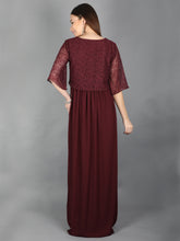 Load image into Gallery viewer, Ruby Wine Maternity and Nursing Dress - Back