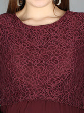 Load image into Gallery viewer, Ruby Wine Maternity and Nursing Dress - Neck Detail