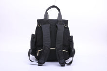 Load image into Gallery viewer, Ebony Black Diaper Bag (Single Pocket in Front)- Back View
