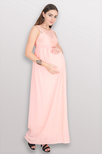 Blossoms Peach Maternity Dress