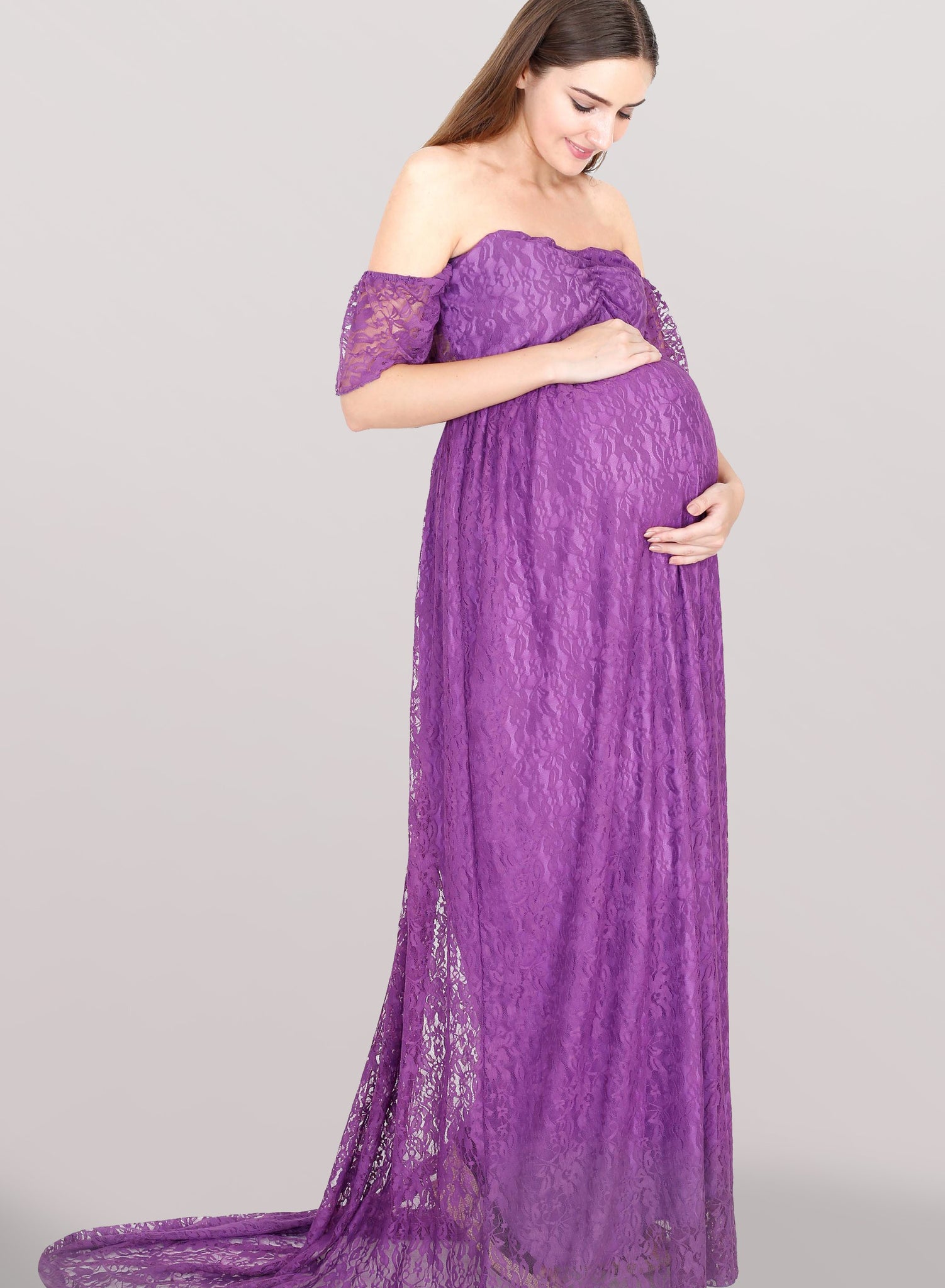 Deep Violet Maternity Dress N@M@12 Deep Violet Maternity Dress N@M@12