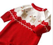 Load image into Gallery viewer, Christmas Reindeer Romper Red