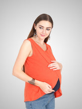Load image into Gallery viewer, Comfort Mommy Maternity and Nursing Wear Top - Orange
