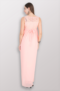 Blossoms Peach Maternity Dress