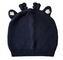 Load image into Gallery viewer, Reindeer Pom Pom Romper Navy Blue With Cap