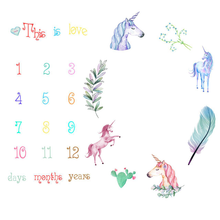 Load image into Gallery viewer, Baby Unicorn- Baby Milestone Blanket