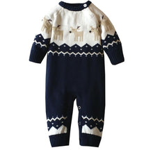 Load image into Gallery viewer, Christmas Reindeer Romper Navy Blue