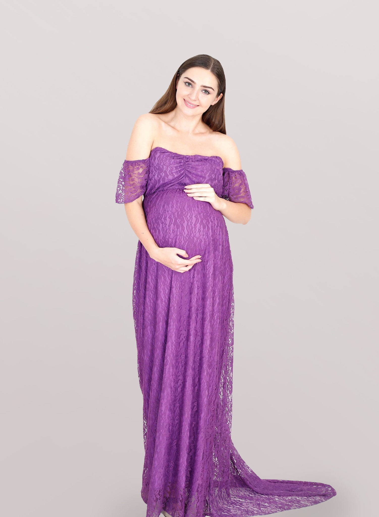 Deep Violet Maternity Dress N@M@12 Deep Violet Maternity Dress N@M@12