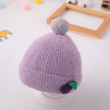 Load image into Gallery viewer, Pom Pom Baby Winter Cap - Grapes