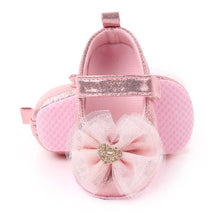 Load image into Gallery viewer, Pink Bow Velcro Baby Bellies