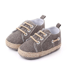 Load image into Gallery viewer, Lace Up Baby Sneakers Brown