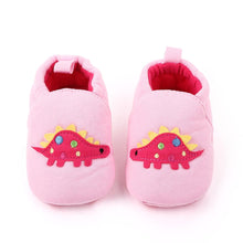 Load image into Gallery viewer, Peach Dino Canvas Baby Shoes