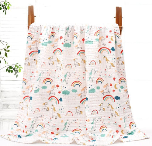 Baby Blanket - Unicorn and Rainbows