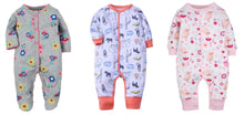 Load image into Gallery viewer, Set of 3 Baby Rompers- Baby Garden, Tweety Bird, &amp; I Love Animals