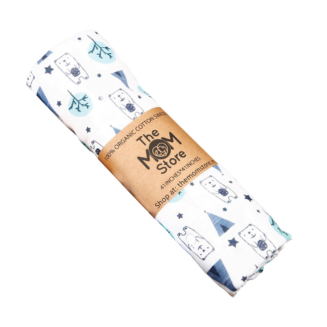 Muslin Swaddle Wrap - Blue Forest