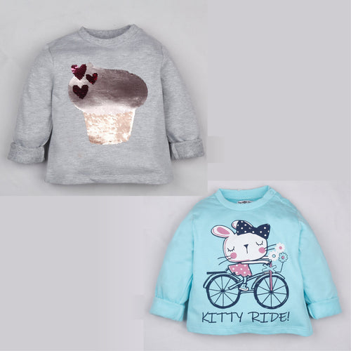 Fleeced Lined Winter Sweatshirt Combo - Sweet Like A Cupcake - Kitty Ride