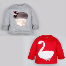 Load image into Gallery viewer, Fleeced Lined Winter Sweatshirt Combo - Swan and Cupcake