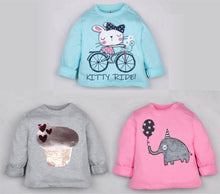 Load image into Gallery viewer, Fleeced Lined Winter Sweatshirt Combo - Cupcake, Elephant and Kitty