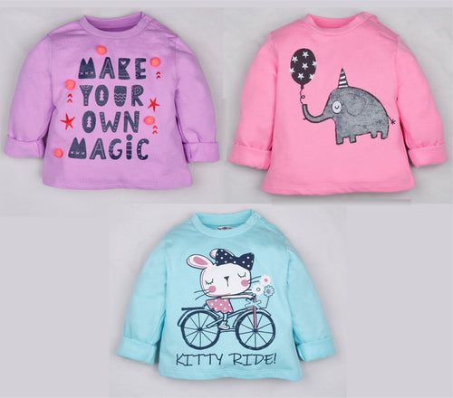 Winter Sweatshirt Combo - Elephant, Kitty and Pom Pom