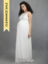 Load image into Gallery viewer, Elegant Ivory Maternity Dress