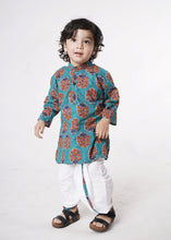 Load image into Gallery viewer, Moss And Orange Dhoti Kurta Set