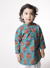 Load image into Gallery viewer, Moss And Orange Dhoti Kurta Set