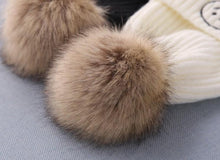 Load image into Gallery viewer, Smiley Pom Pom Baby Winter Cap - Navy Blue