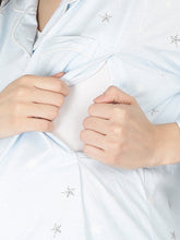 Load image into Gallery viewer, Sweet Dreams Blue Maternity Nightwear - Zoom View