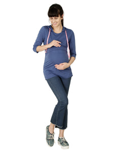 Blue Maternity and Nursing Hoody