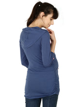 Load image into Gallery viewer, Blue Maternity and Nursing Hoody - Back View