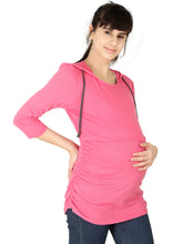 Load image into Gallery viewer, Pink Maternity and Nursing Hoody - Side Right