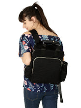 Load image into Gallery viewer, Ebony Black Diaper Bag Pack (Single Pocket in Front)