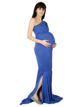 Load image into Gallery viewer, Elegant Blue Maternity Dress