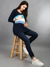 Load image into Gallery viewer, Casual Maternity and Nursing Wear Top - Blue