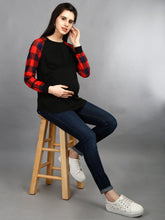 Load image into Gallery viewer, Black and Red Maternity Top
