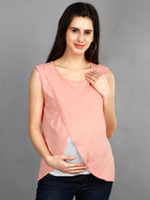 Load image into Gallery viewer, Comfort Mommy Maternity and Nursing Wear Top - Peach