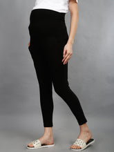 Load image into Gallery viewer, Maternity Leggings Black- Side