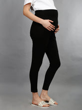 Load image into Gallery viewer, Maternity Leggings Black- Side Left