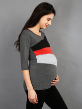 Load image into Gallery viewer, Casual Maternity and Nursing Wear Top - Red Side