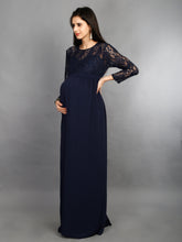 Load image into Gallery viewer, Sapphire Blue Maternity Dress - Side