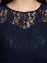 Load image into Gallery viewer, Sapphire Blue Maternity Dress - Neckline Detail